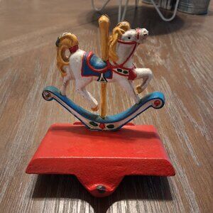 Vintage 90s Carousel Rocking Horse Stocking Hanger